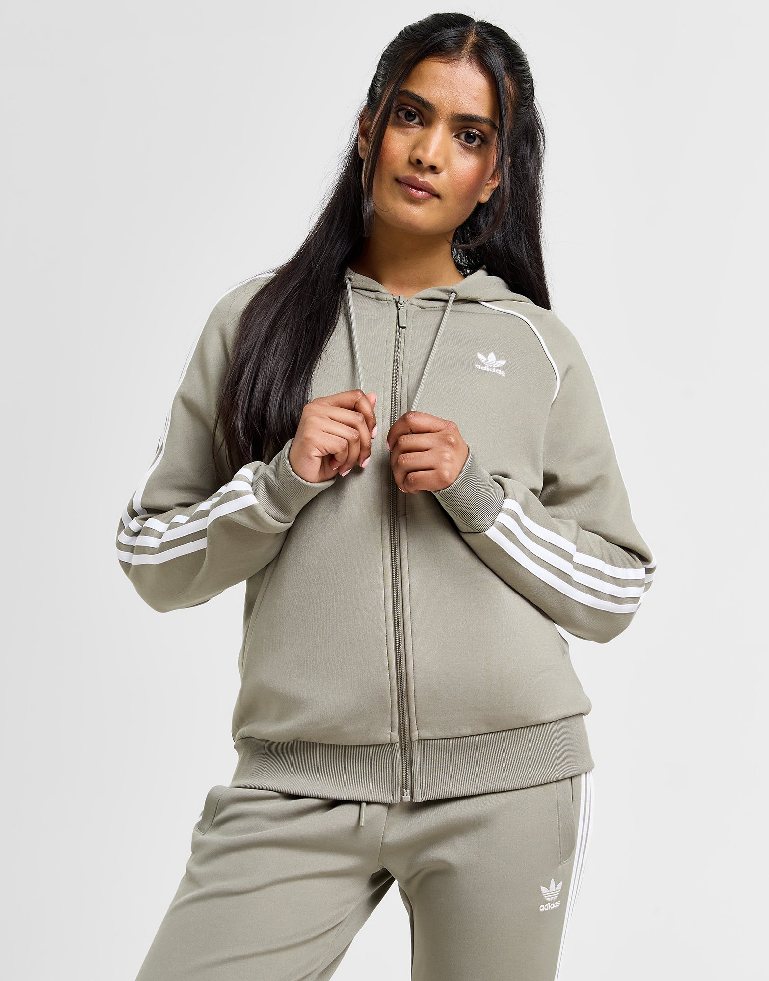 adidas Originals Sweat à Capuche Zippé 3 bandes Femme