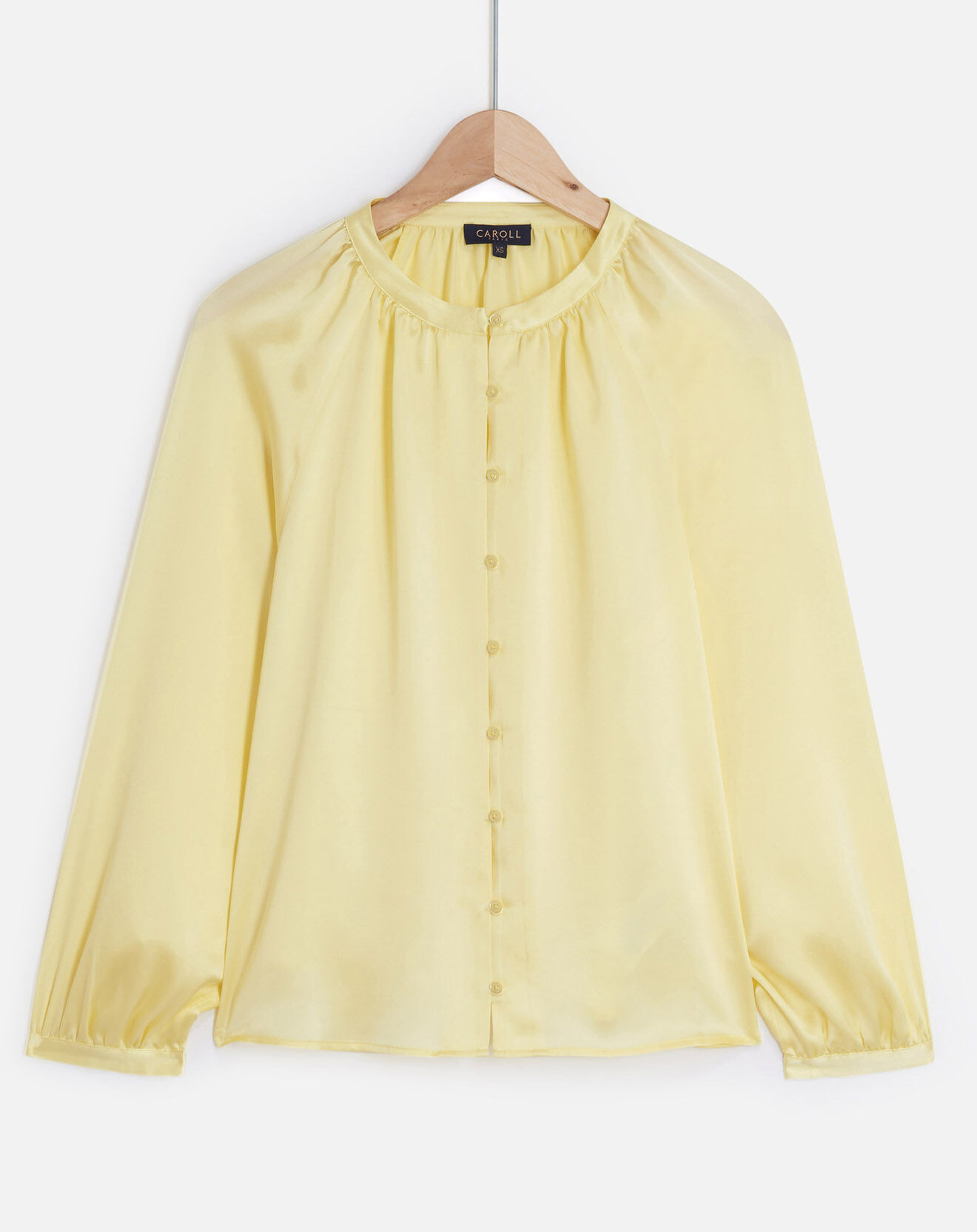 Caroll Chemise 100% Soie Bilk citron