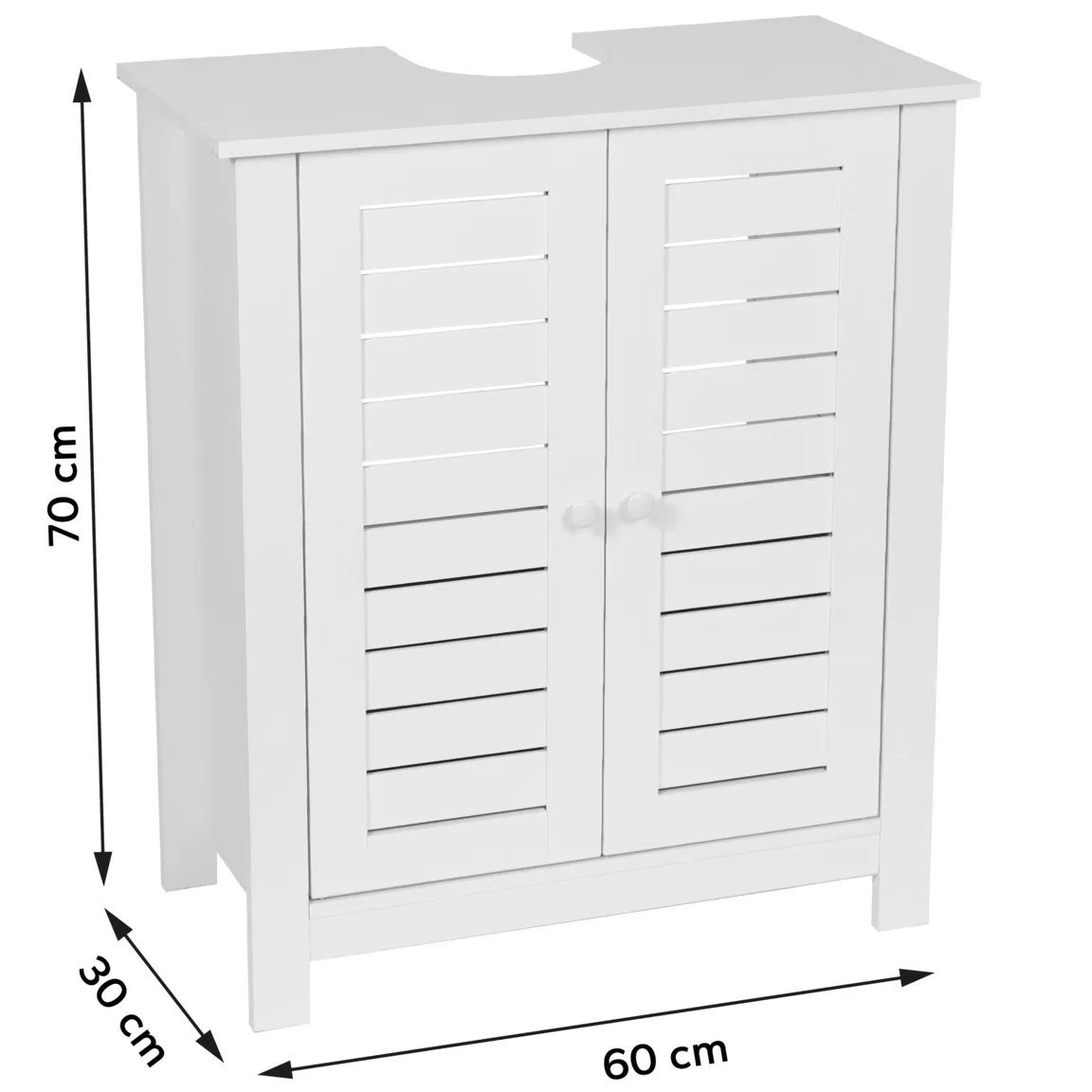 Meuble sous lavabo (60 x H70 cm) Santorin Blanc