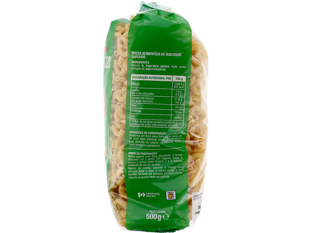 MASSA AUCHAN COTOVELOS 500G