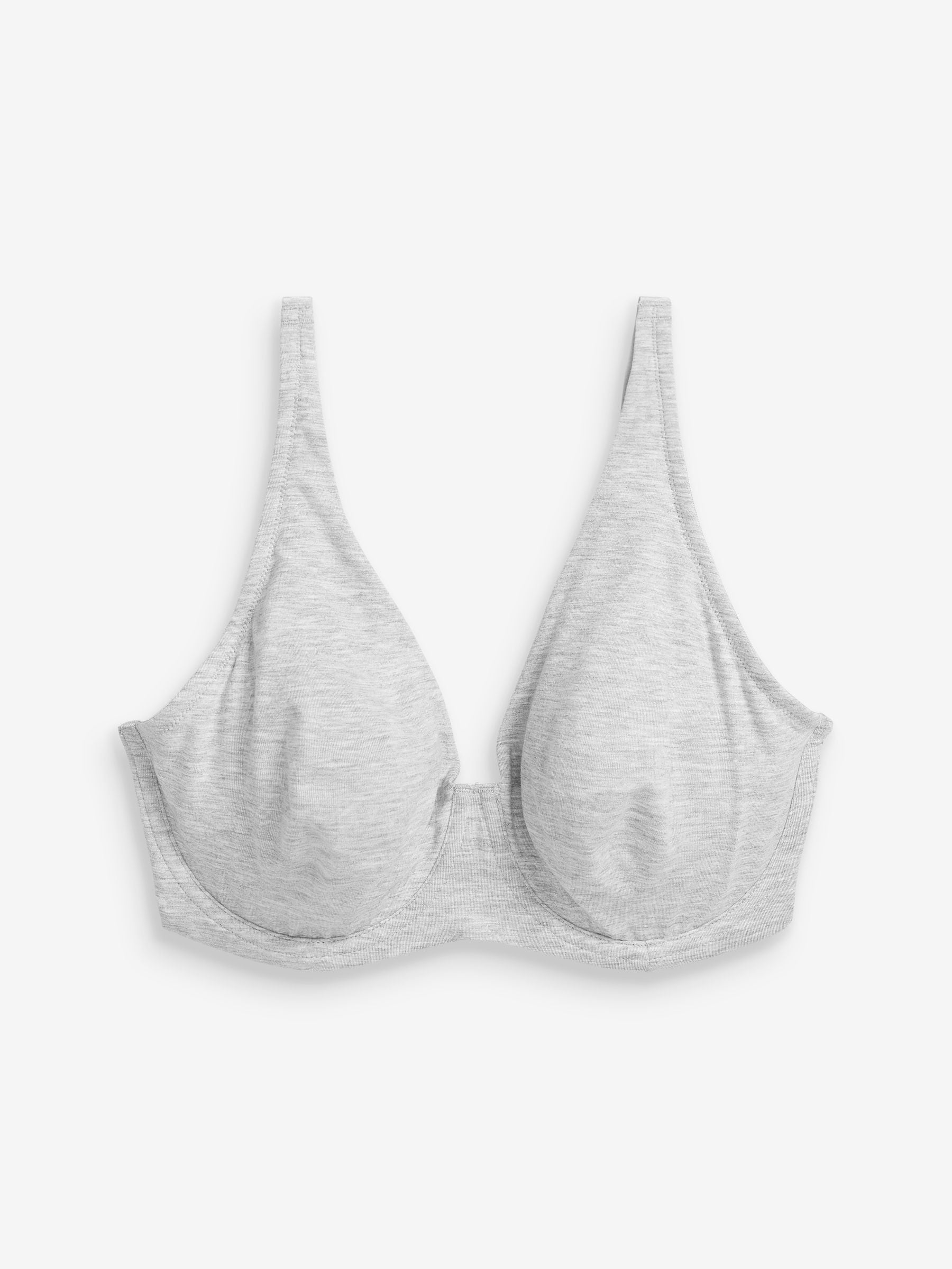 Zwart/grijs gemêleerd/wit - DD+ ultiem comfort beha's van katoenmix verpakking van 3