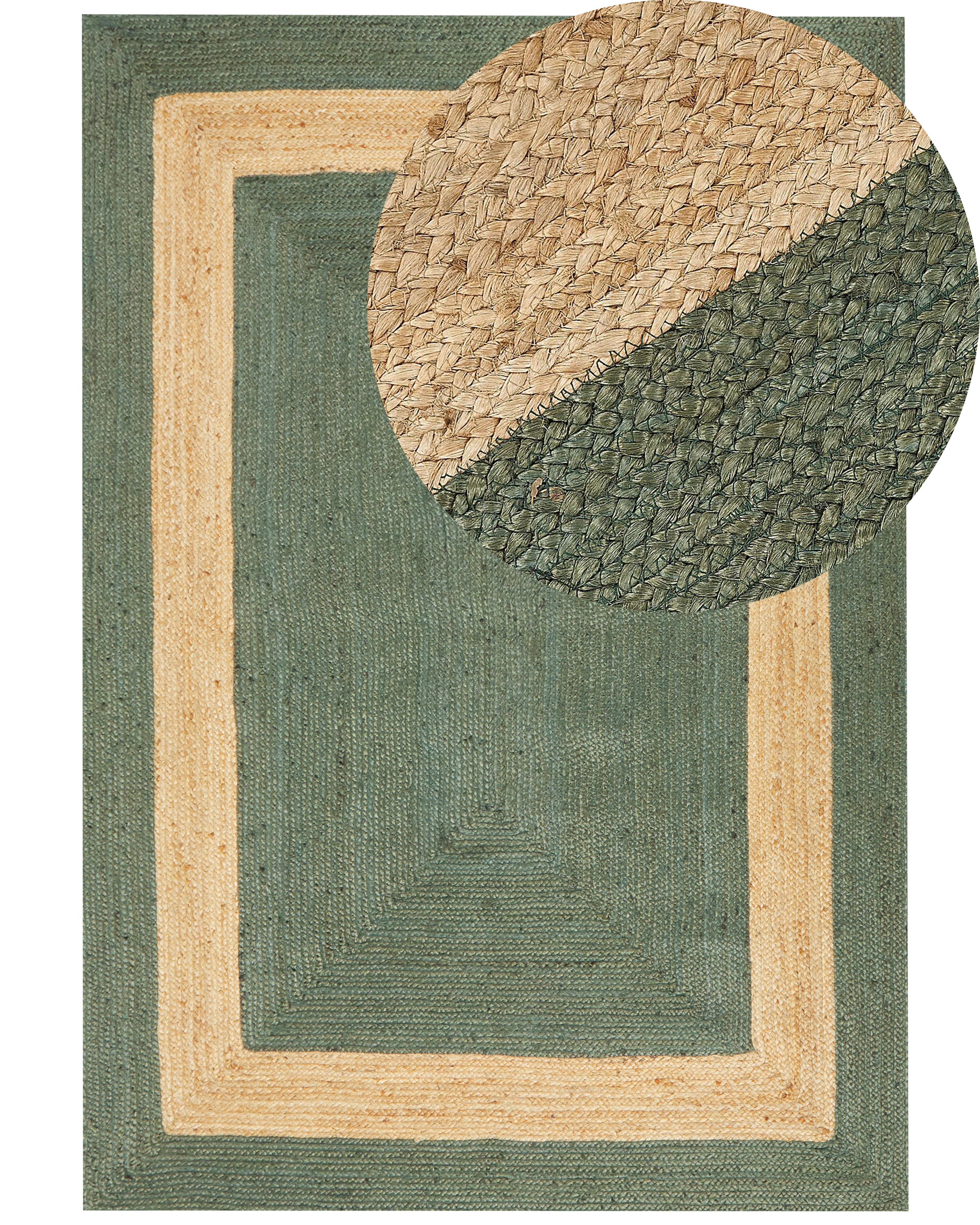 Vloerkleed KARAKUYU Groen 160 x 230 cm Jute