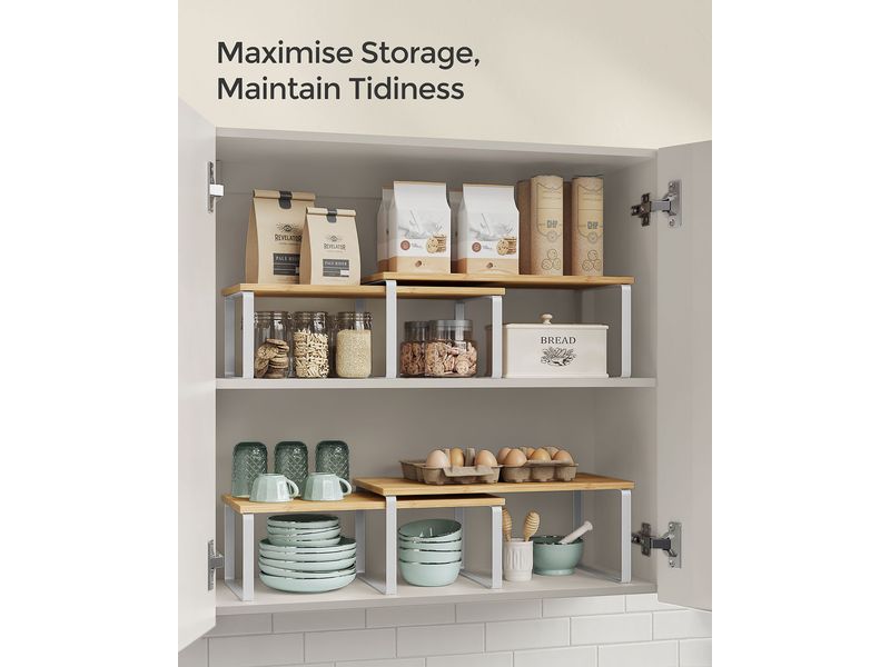 Songmics Lagerregal Nature-Weiss Küchen-Organizer 2er Set