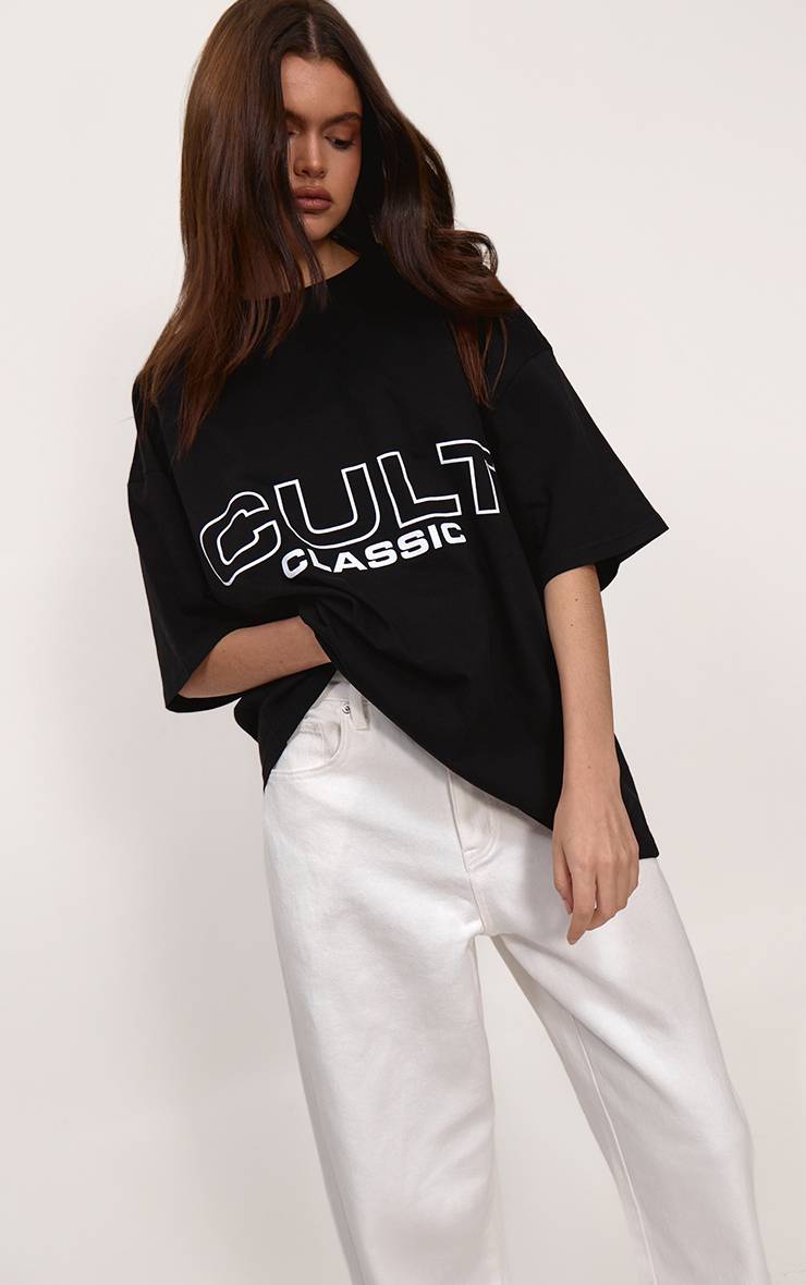 Noir T-shirt Oversize Avec Logo Cult Classic