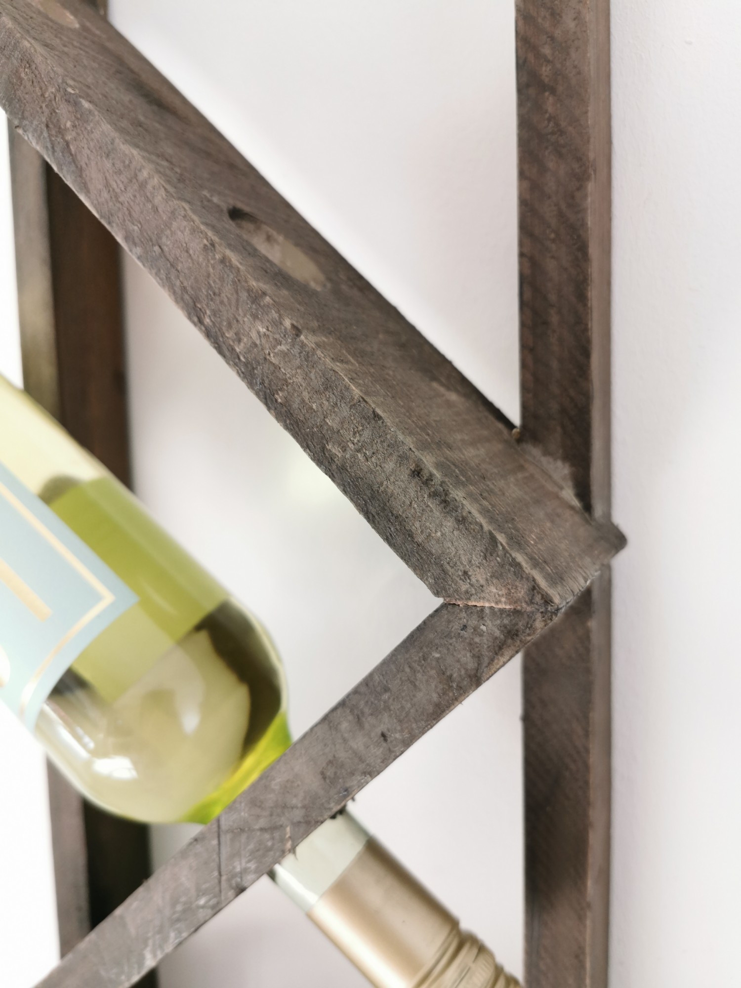 Weinregal mit Glashaltern, Pinienholz natur, H 88 cm, B 25 cm, L 12 cm von fischer's lagerhaus
