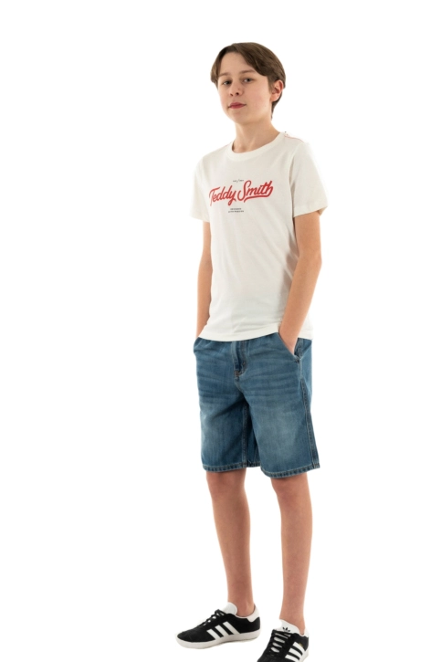 Tee shirts manches courtes teddy smith janick 219 middle white