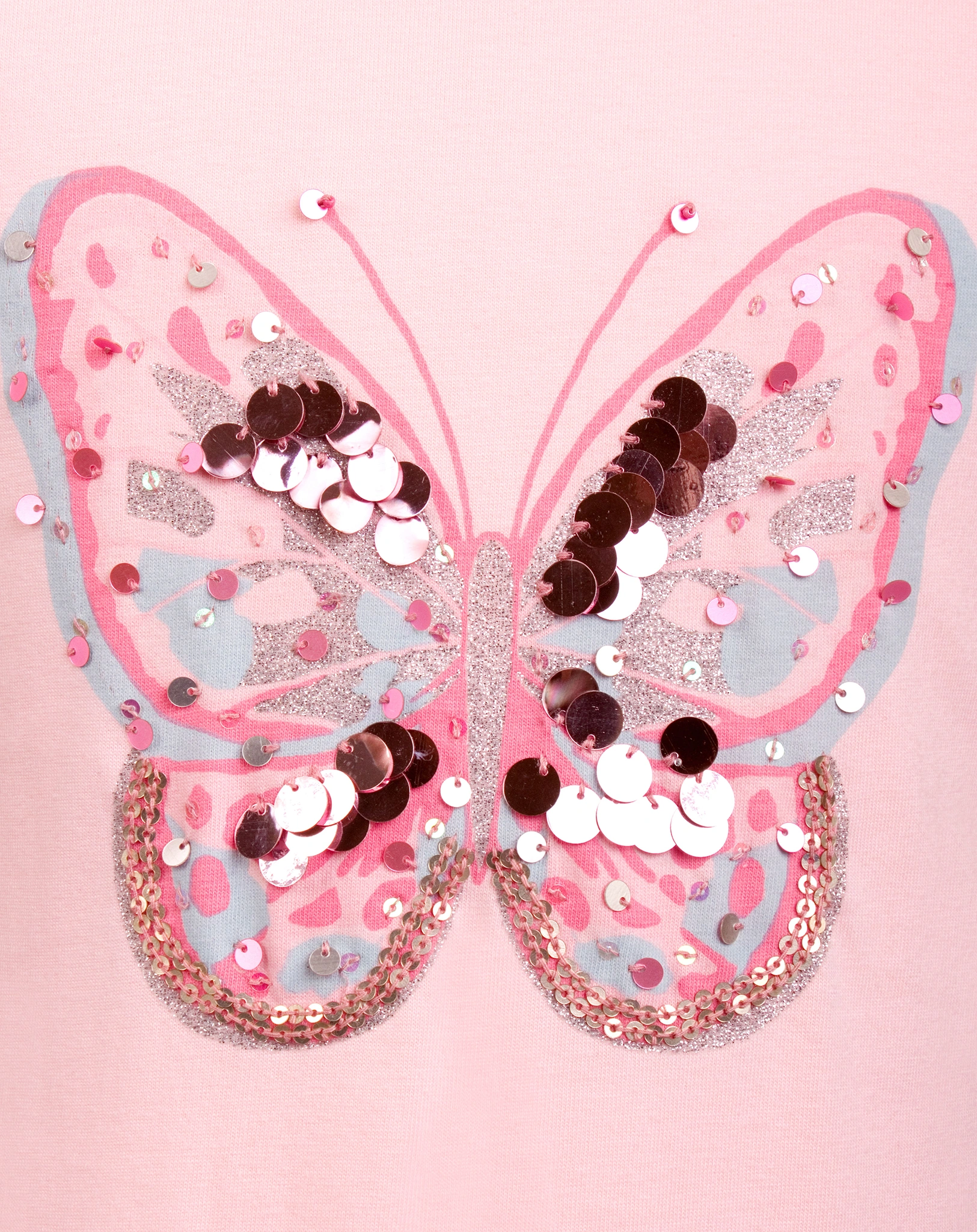 Kurzarmkleid GLITZERSCHMETTERLING mit Pailletten in rose