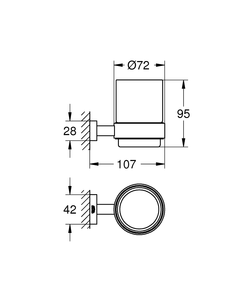 Grohe Essentials Cube glashouder met glas chroom