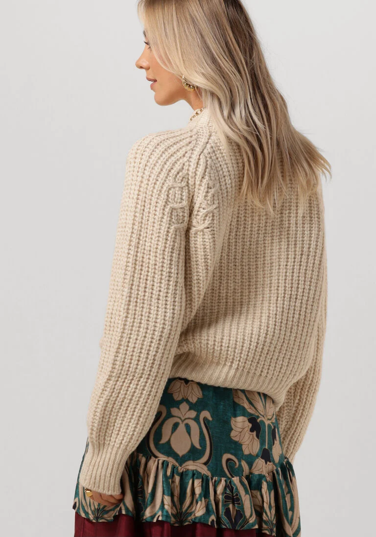 SECOND FEMALE beige second female trui aya knit t-neck