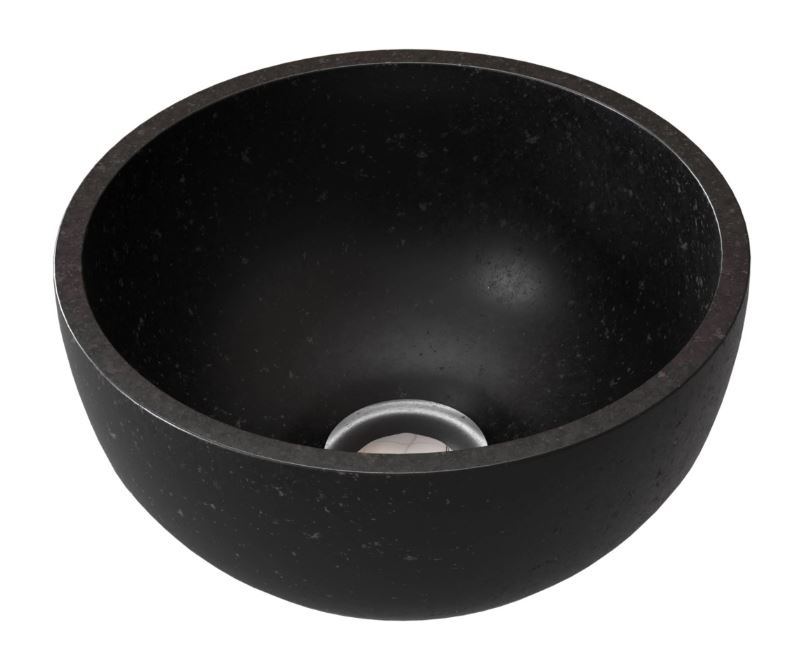 Sjithouse Furniture basalt ronde waskom 23cm zwart