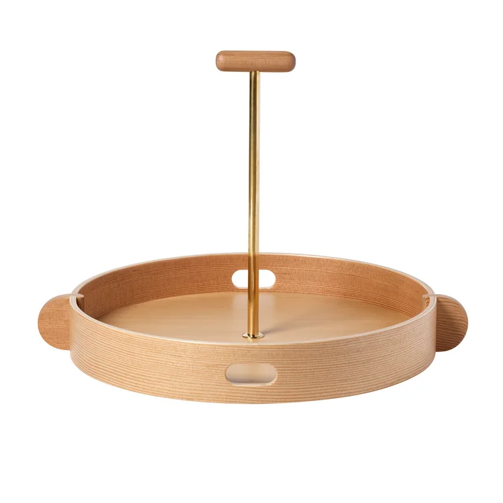 Fritz Hansen - JH Serviertablett Ø 38 cm, Kiefer oregon / Messing