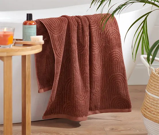 Jacquard-Badetuch, rotbraun