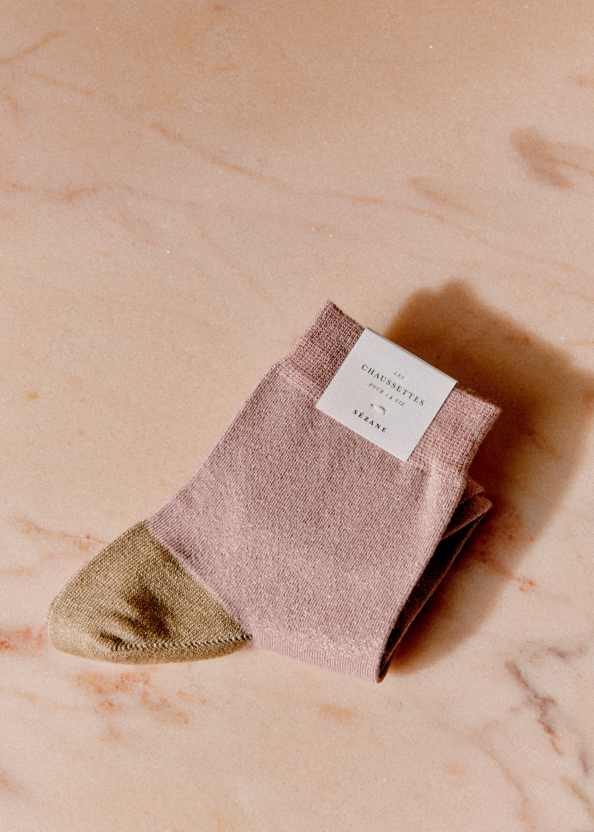 Chaussettes Lurex bicolores - Rose et doré - LES COMPOSANTES/DÉCOUVRIR 5906733