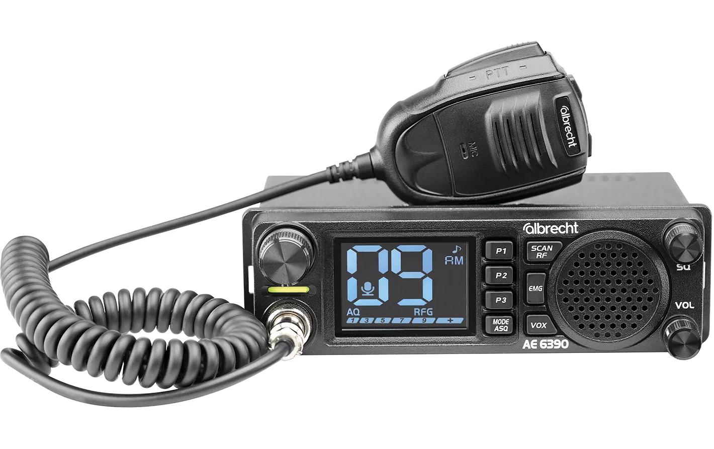 CB Funkgerät AE6390, 12 V/24 V, 4 Watt, AM / FMCB-Funkgerät mit 2.4“ Display, Frontlautsprecher und Freisprechfunktion