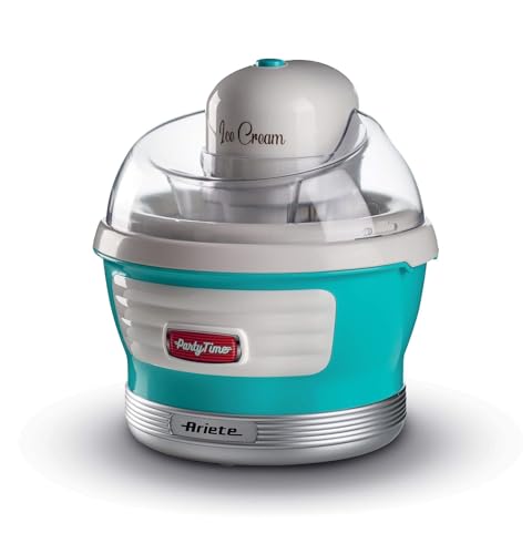 Ariete 643 Sorbetière Party Time, Sorbetière, 12W, Capacité 1,5 L, Panier amovible à double isolation, Temps de préparation 30 minutes, Couvercle pour ajouter les ingrédients, Bleu ciel : Cuisine et Maison