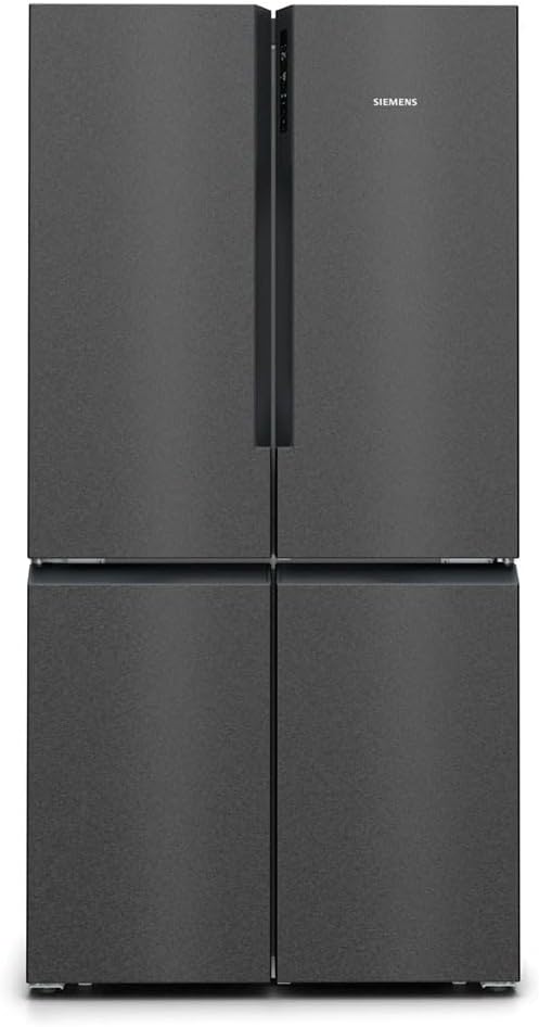 Siemens KF96NAXEA, iQ500, Multi-Door-Kühlschrank, 183 x 91 cm, 405 L Kühlen & 200 L Gefrieren, hyperFresh längere Frische, noFrost, superCooling schnellere Kühlung, Gebürsteter schwarzer Stahl