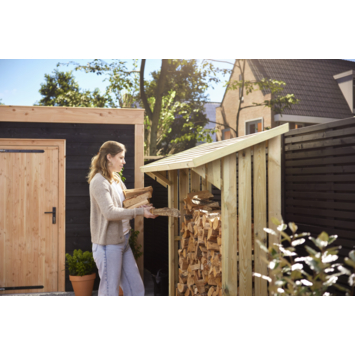 Tuinhuis Douglas hout Zweets rabat onbehandeld zwart 305 x 255 cm