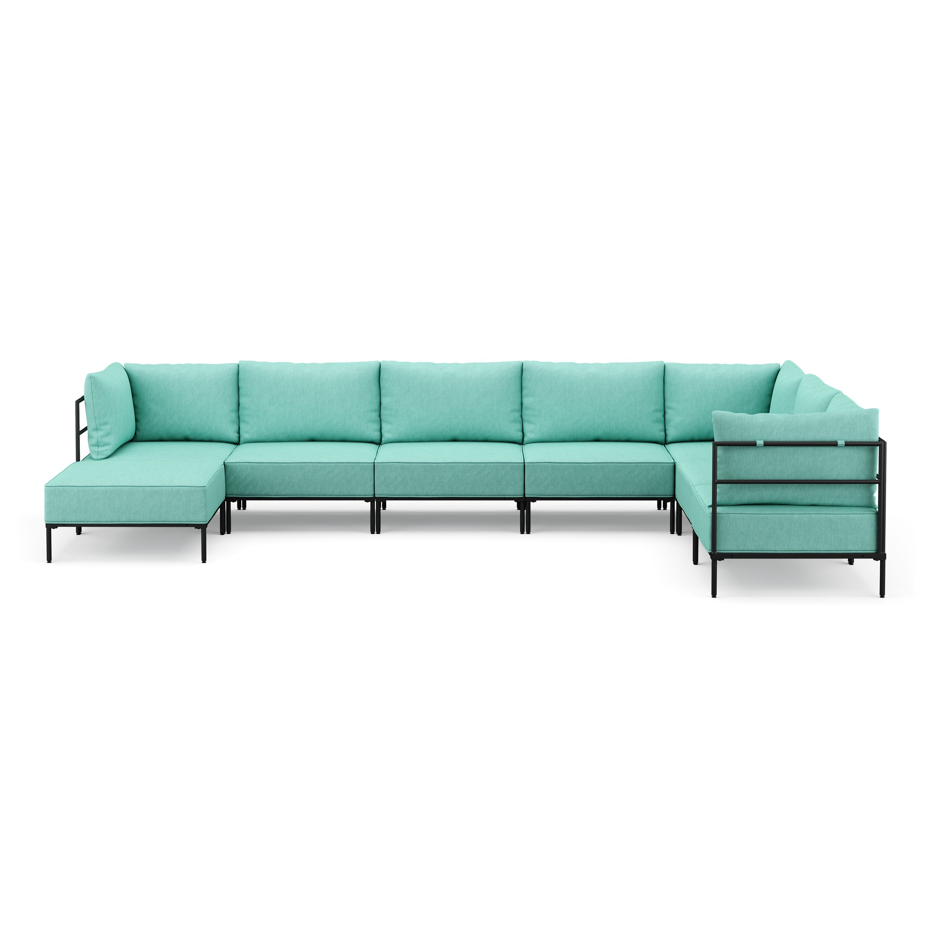 Ecksofa ETHAN Deluxe 6-Sitzer türkis