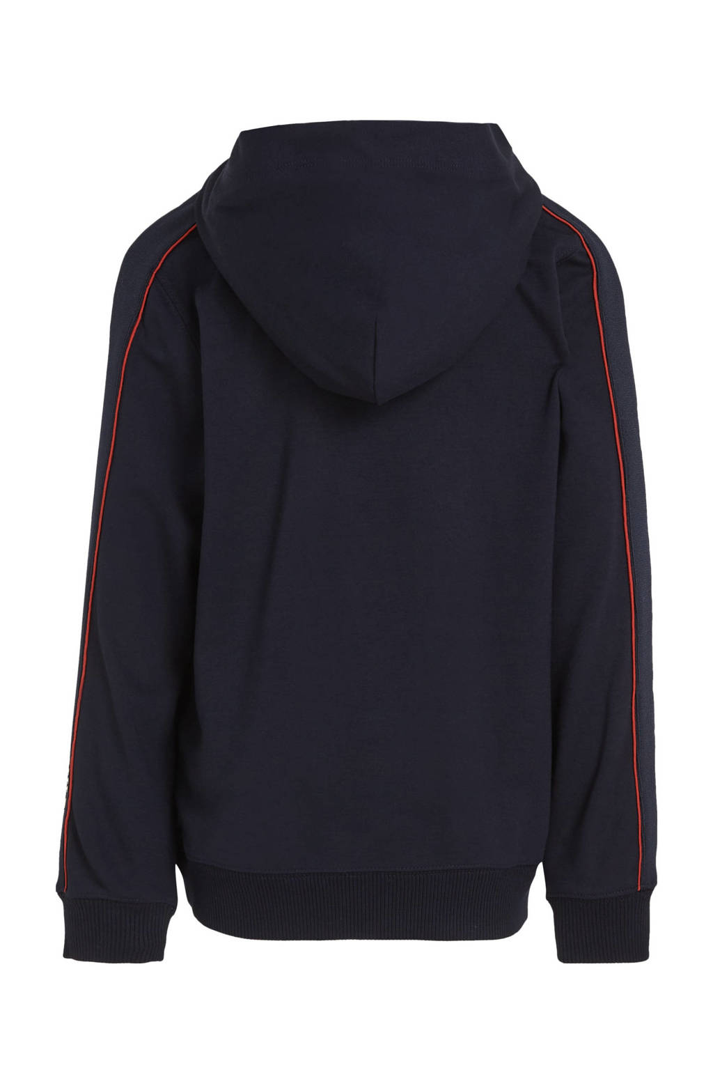 Tommy Hilfiger hoodie met contrastbies donkerblauw/rood