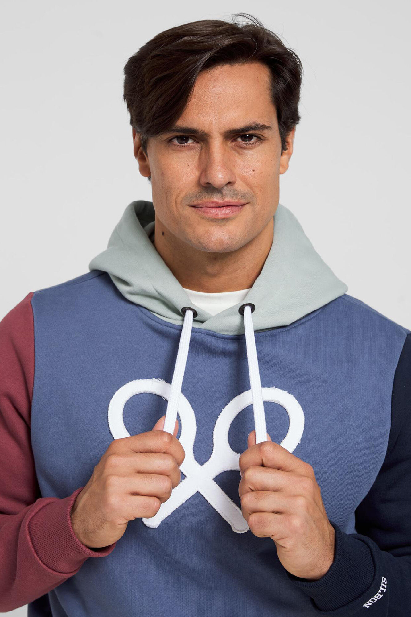 Moletom com capuz Borgonha Fantasia Azul - Azul