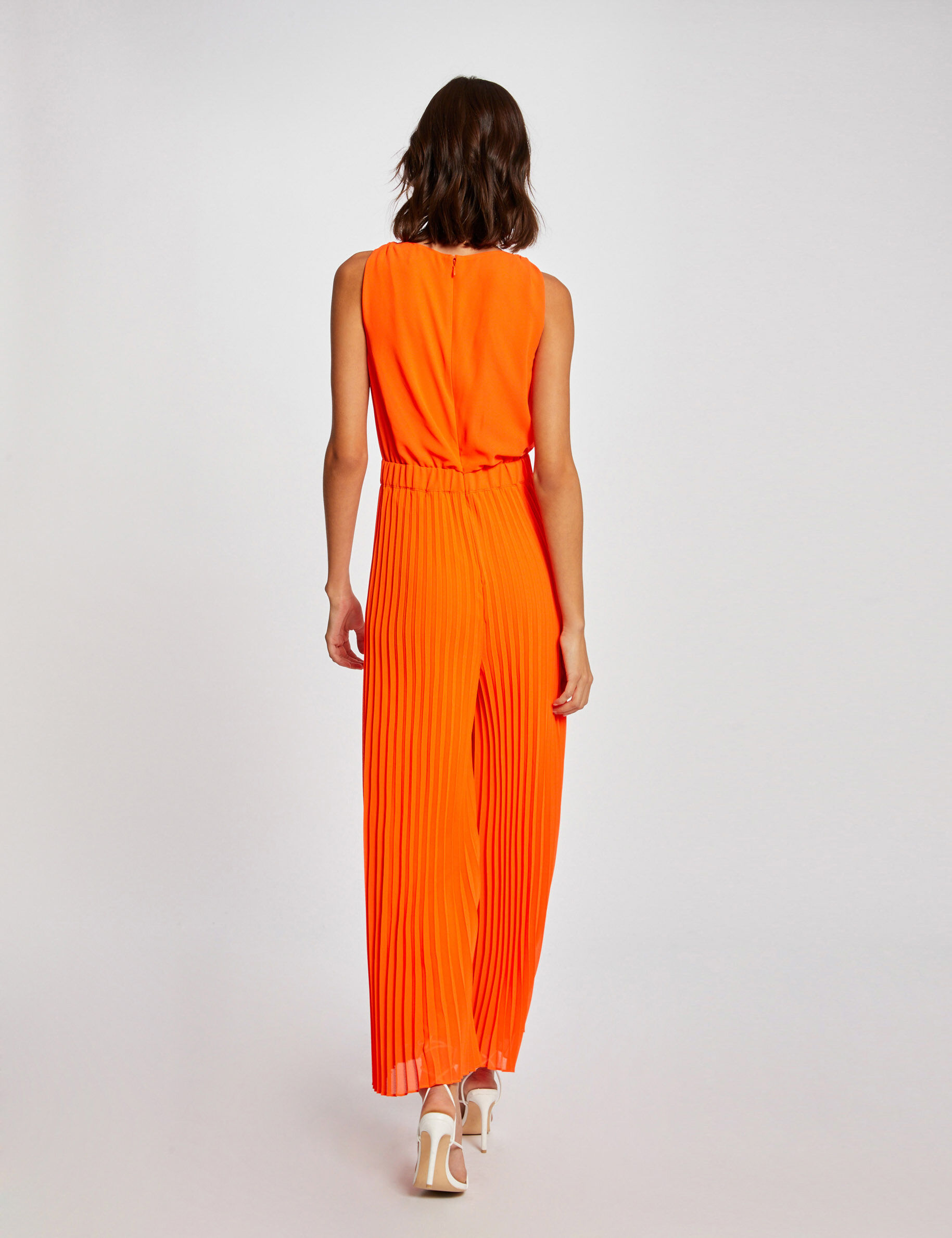 Combinaison ample à jambes plissées orange femme - orange