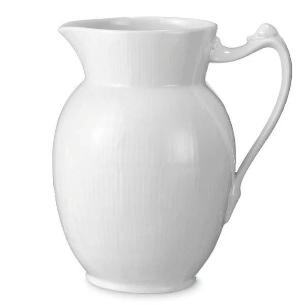 Royal Copenhagen  Hvid riflet kande - 1,7 L.