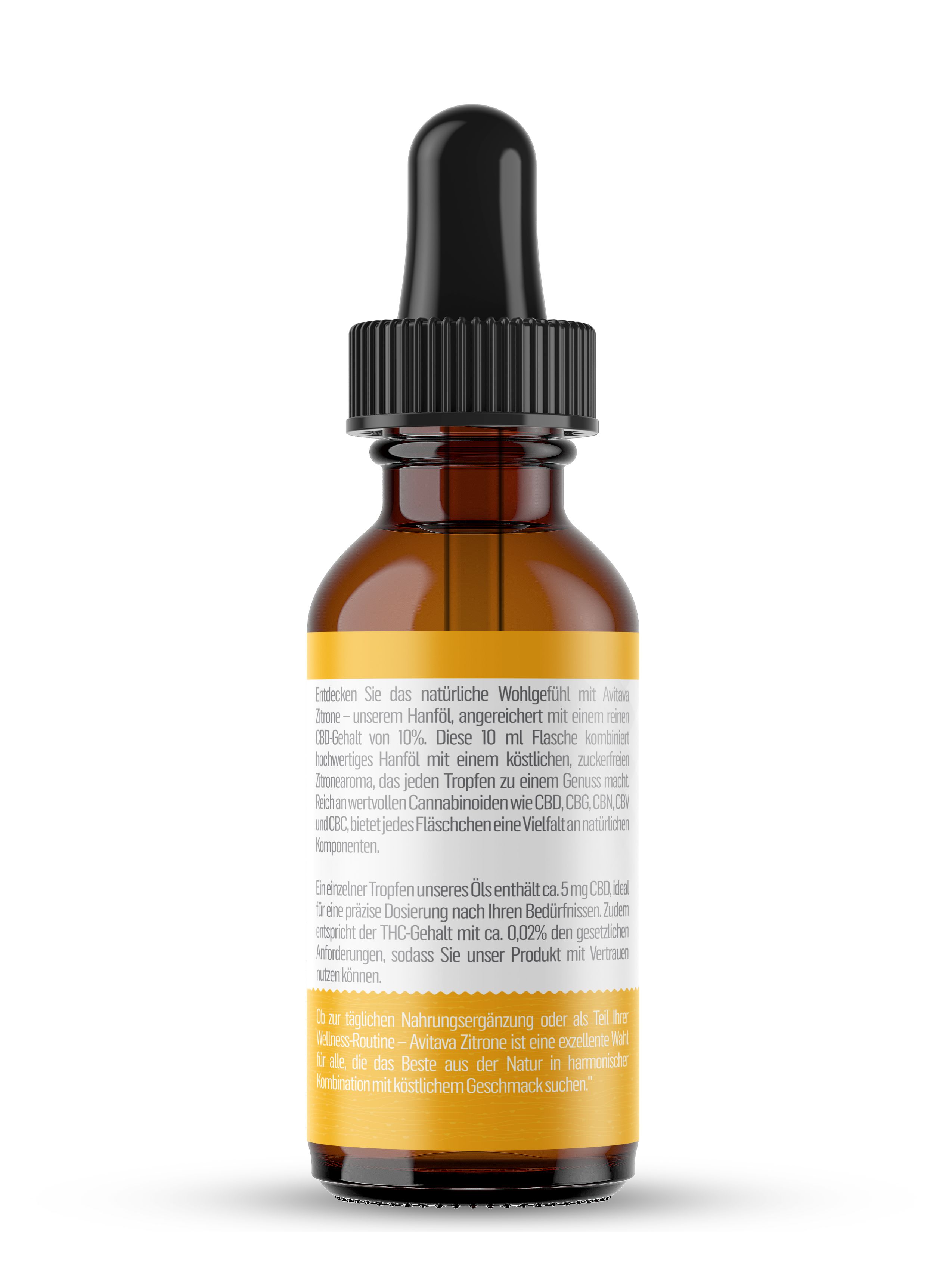 Avitava CBD Öl im Vollspektrum 10% Zitrone