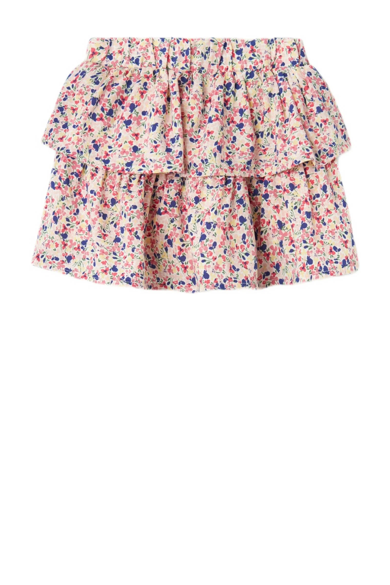 NAME IT gebloemde rok NMFVINAYA roze/wit/blauw
