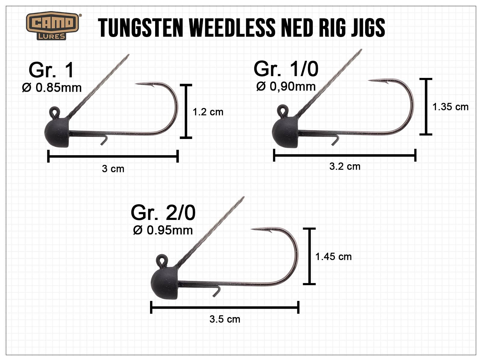 CAMO Tungsten Weedless Ned Jig - Gr. 1 (3.5g)