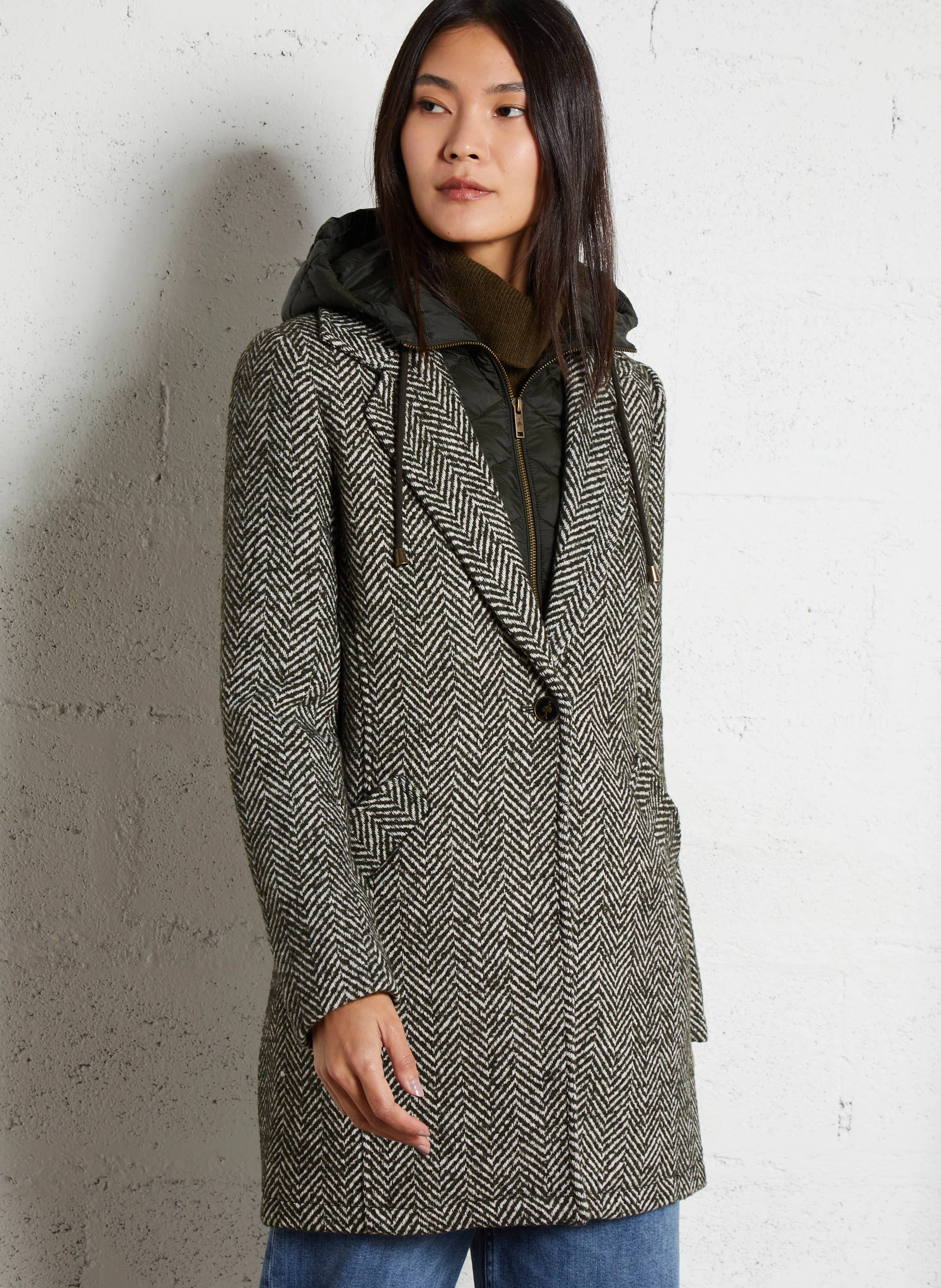DEW - Manteau deux-en-un à capuche | Kaki