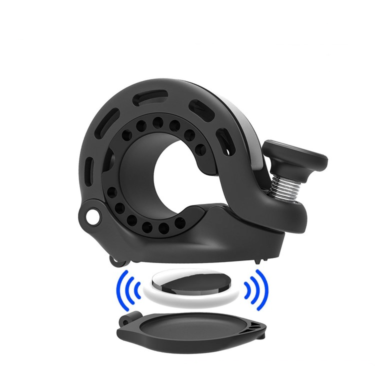 2in1 Fahrrad Ring Glocke Velo Klingel Hupe mit Apple AirTag Halterung - Schwarz