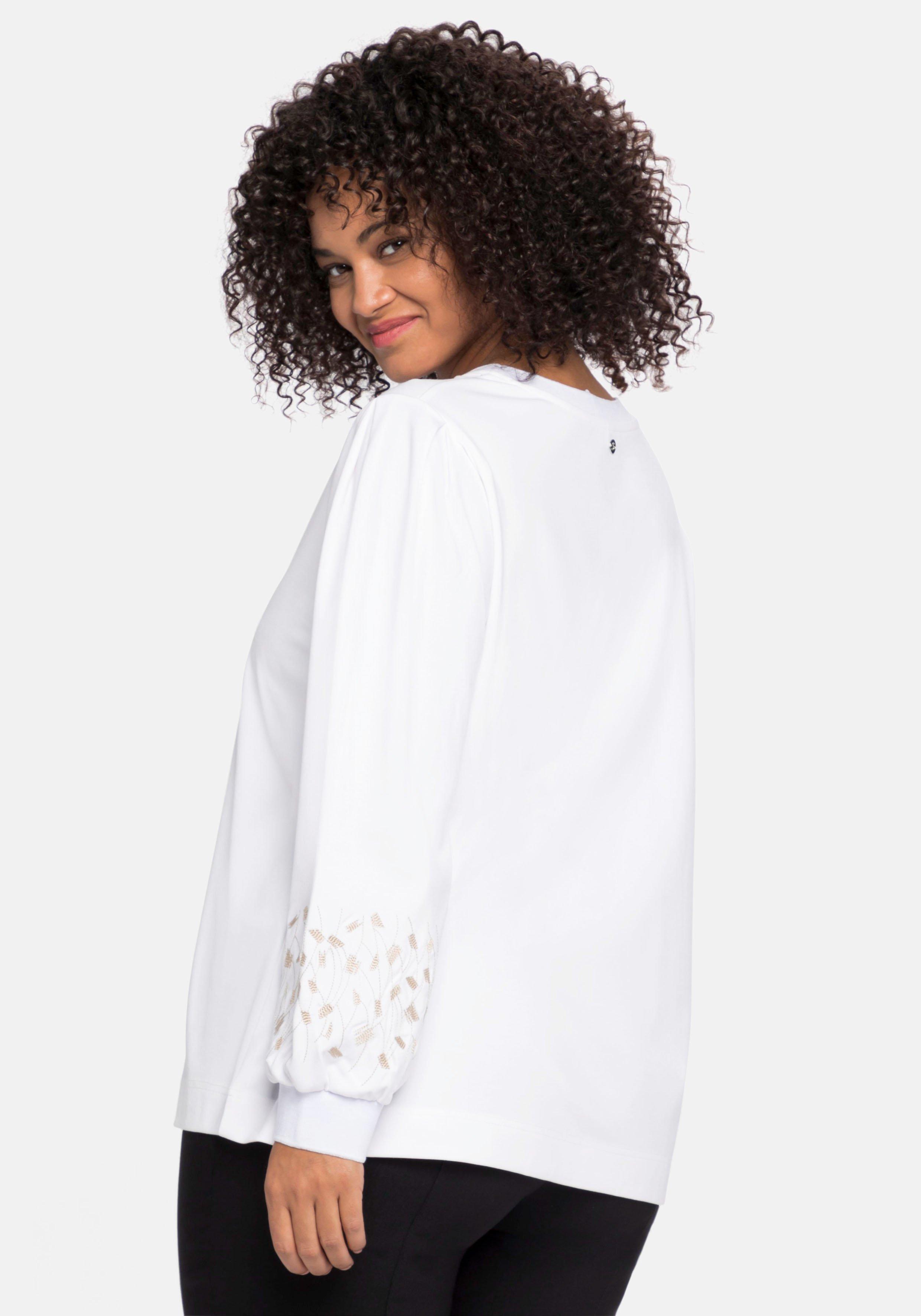 Langarmshirt mit Stickerei am Ärmel