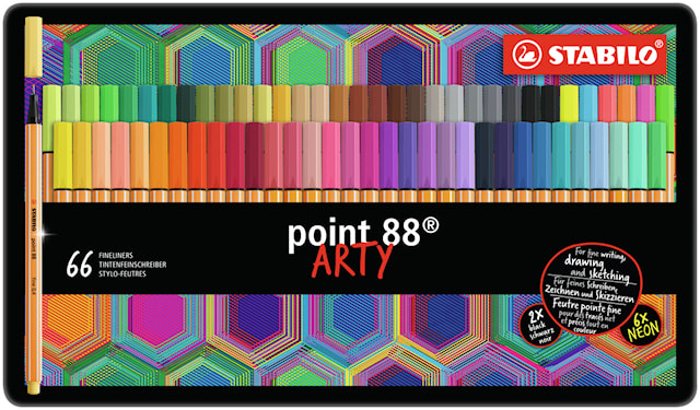Fineliner point 88 ARTY 66-pk i metalletui Stabilo