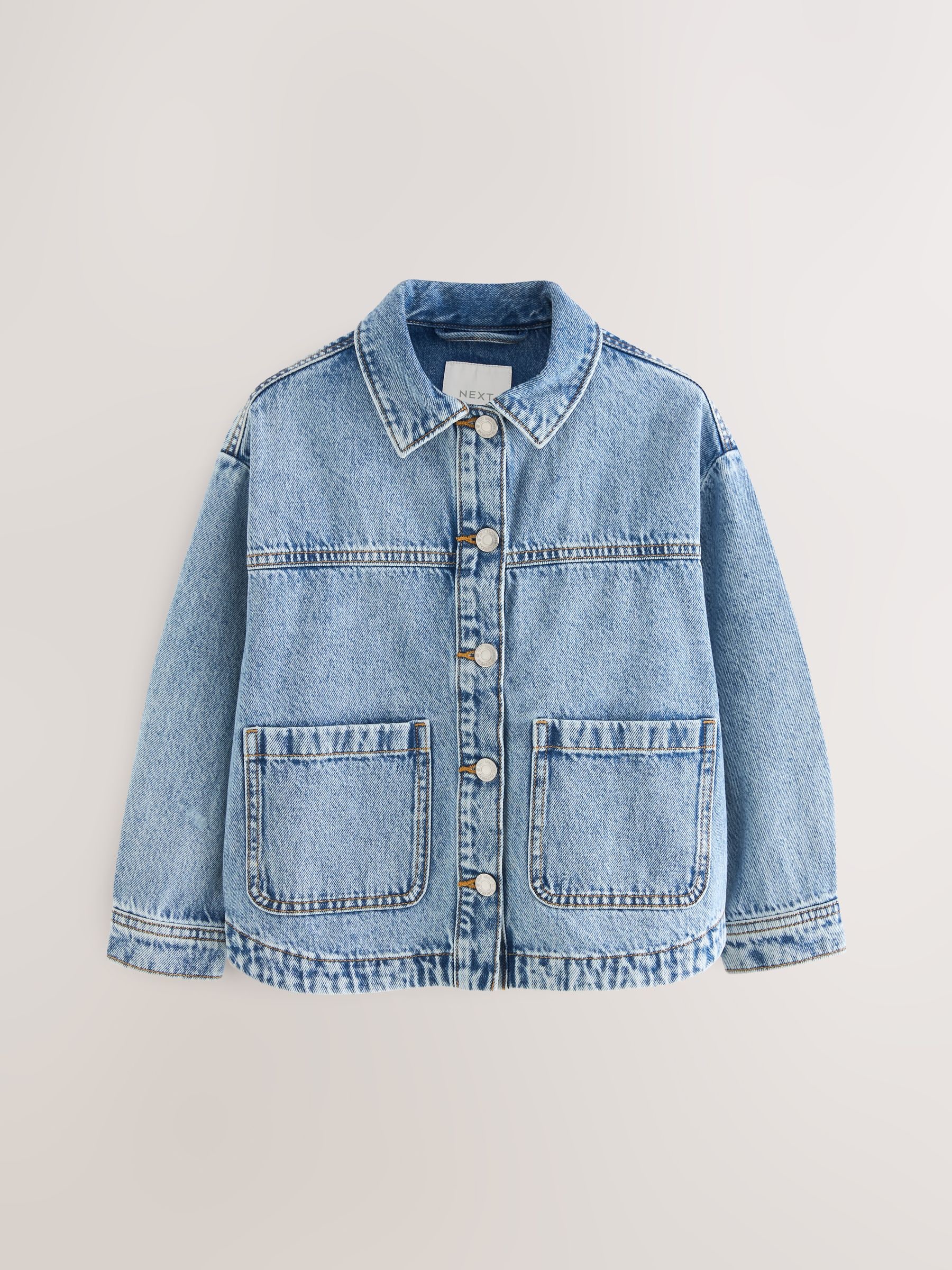 Normaal blauw - Denim shacket (3-16 jr)