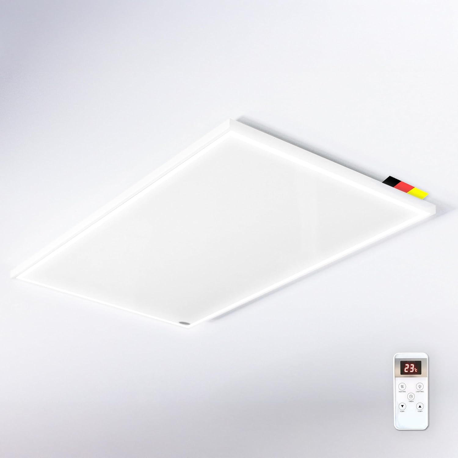 Könighaus LED Infrarotheizung 1000W ✓ Deckenheizung mit LED-Beleuchtung ✓ 5 Jahre Garantie ✓ Doppelter Überhitzungsschutz ✓ Fernbedienung ✓ Helligkeit einstellbar: Kalt-, Neutral-, Warmweiß