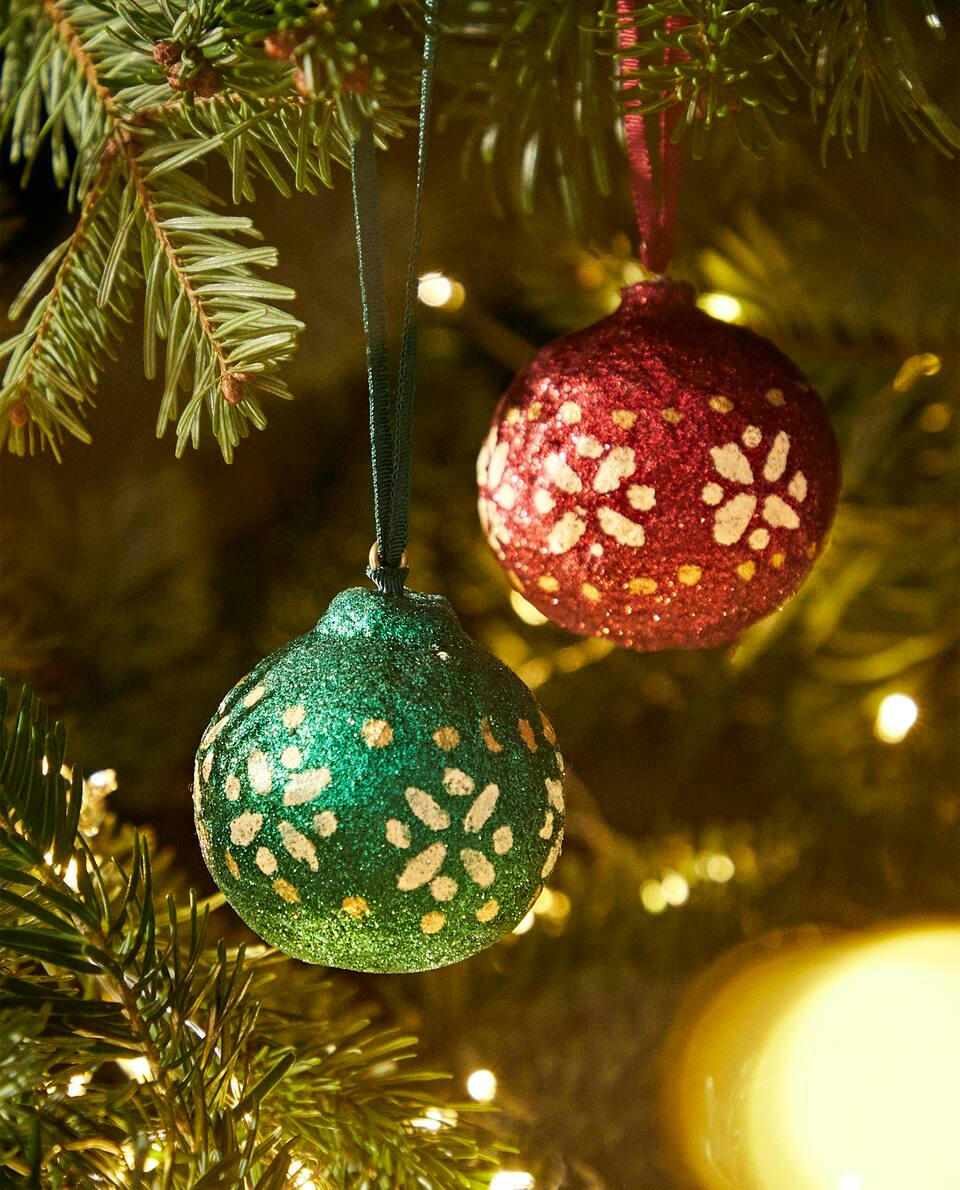 PACOTE DE ENFEITES DE NATAL COM BRILHO (PACOTE COM 2)
