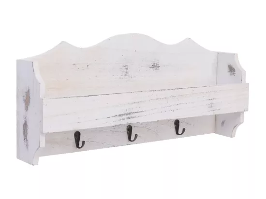 Porte-manteau mural Blanc 50x10x23 cm Bois