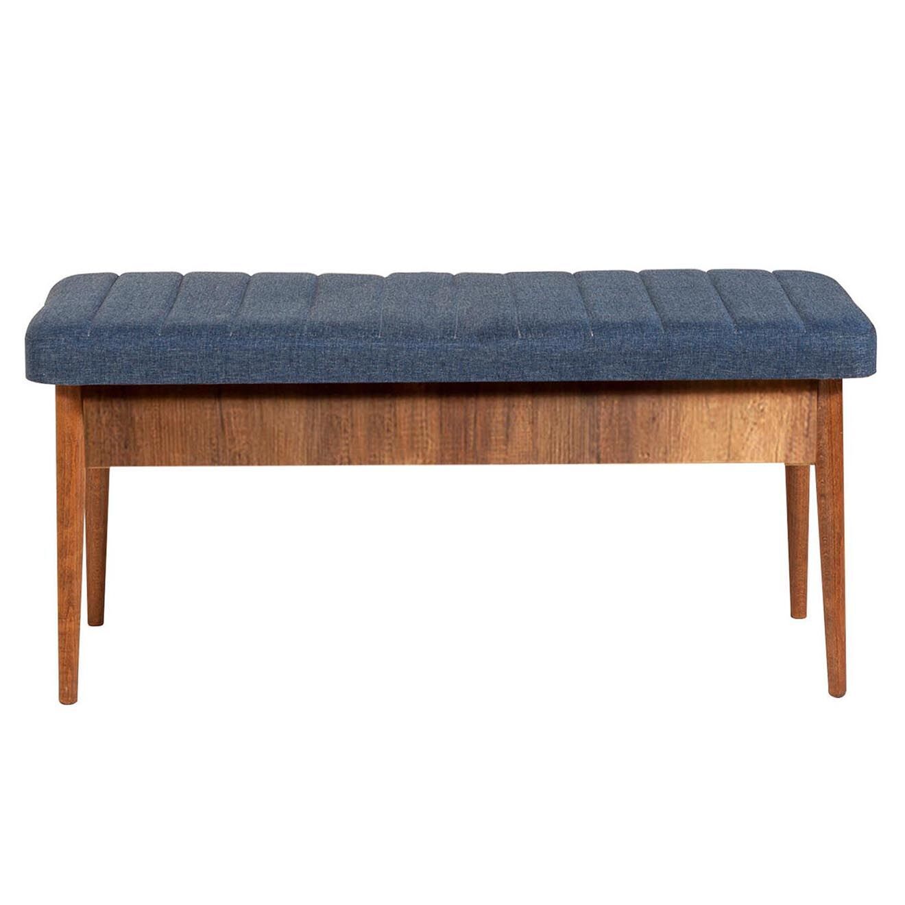 Wooden Art Ensemble table + 2 chaises + 2 bancs vina 1048 beige/bleu foncé