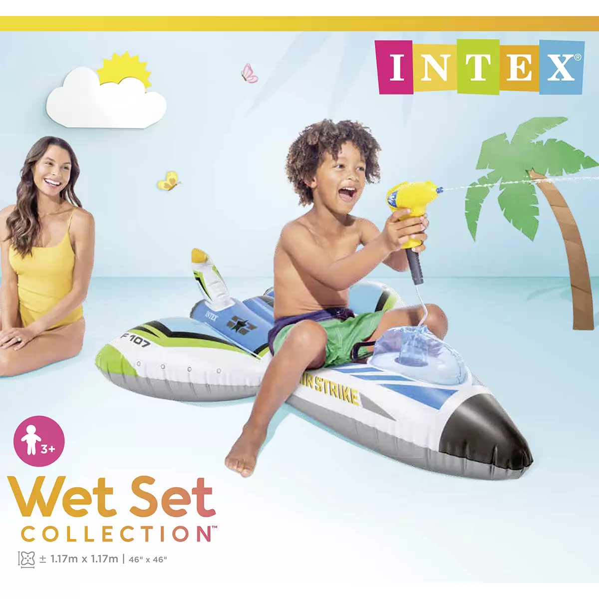 Wasserflugzeug mit Pistole Intex rot,blau