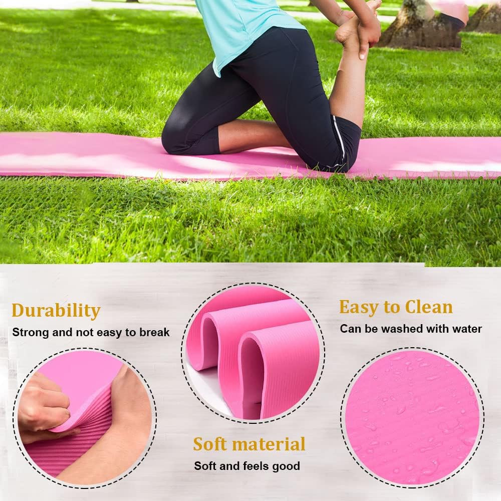 Premium NBR Sportmatte, rutschfeste Gymnastikmatte Rosa