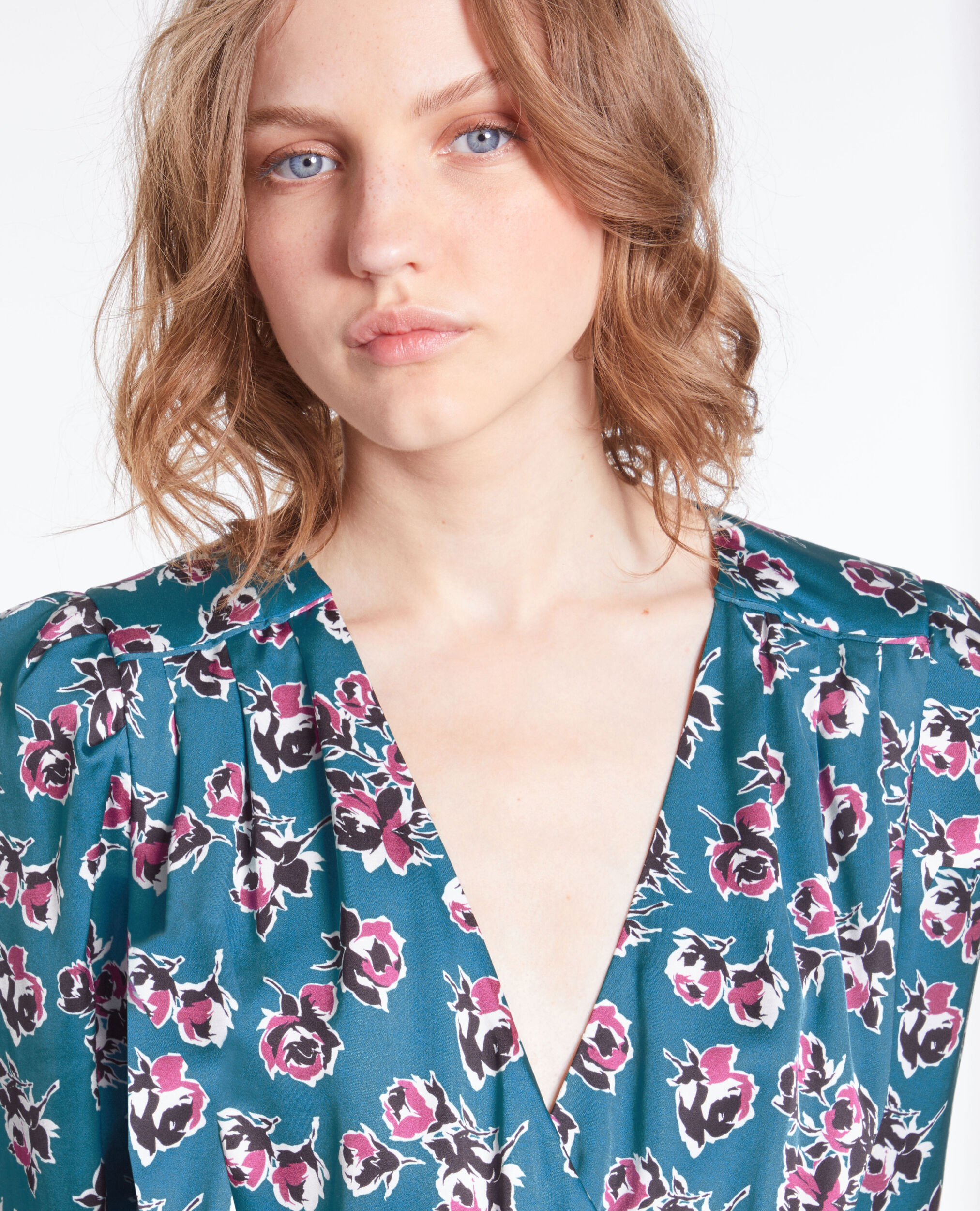Robe portefeuille courte imprimée