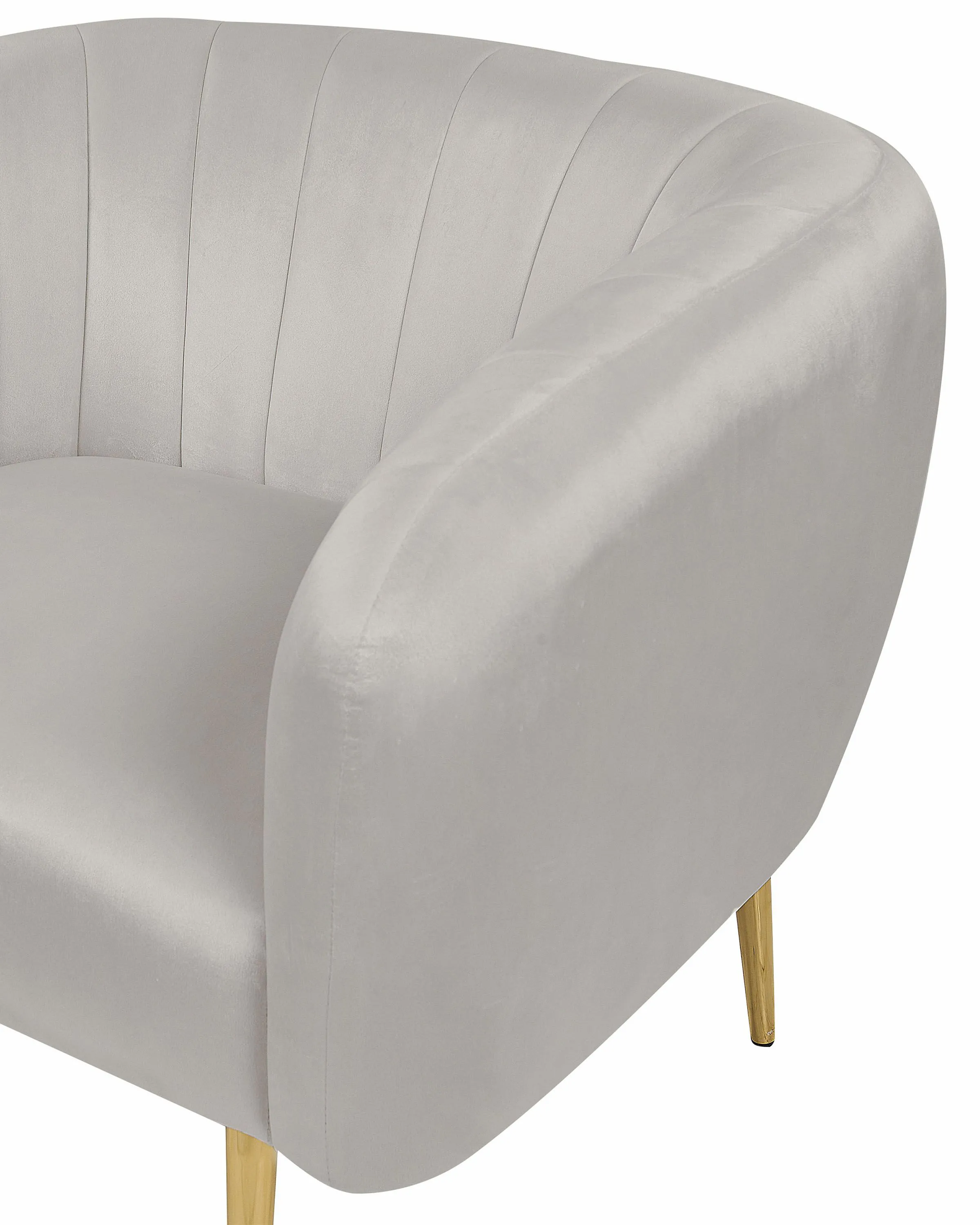 Fauteuil LACONIA Fluweel Lichtgrijs
