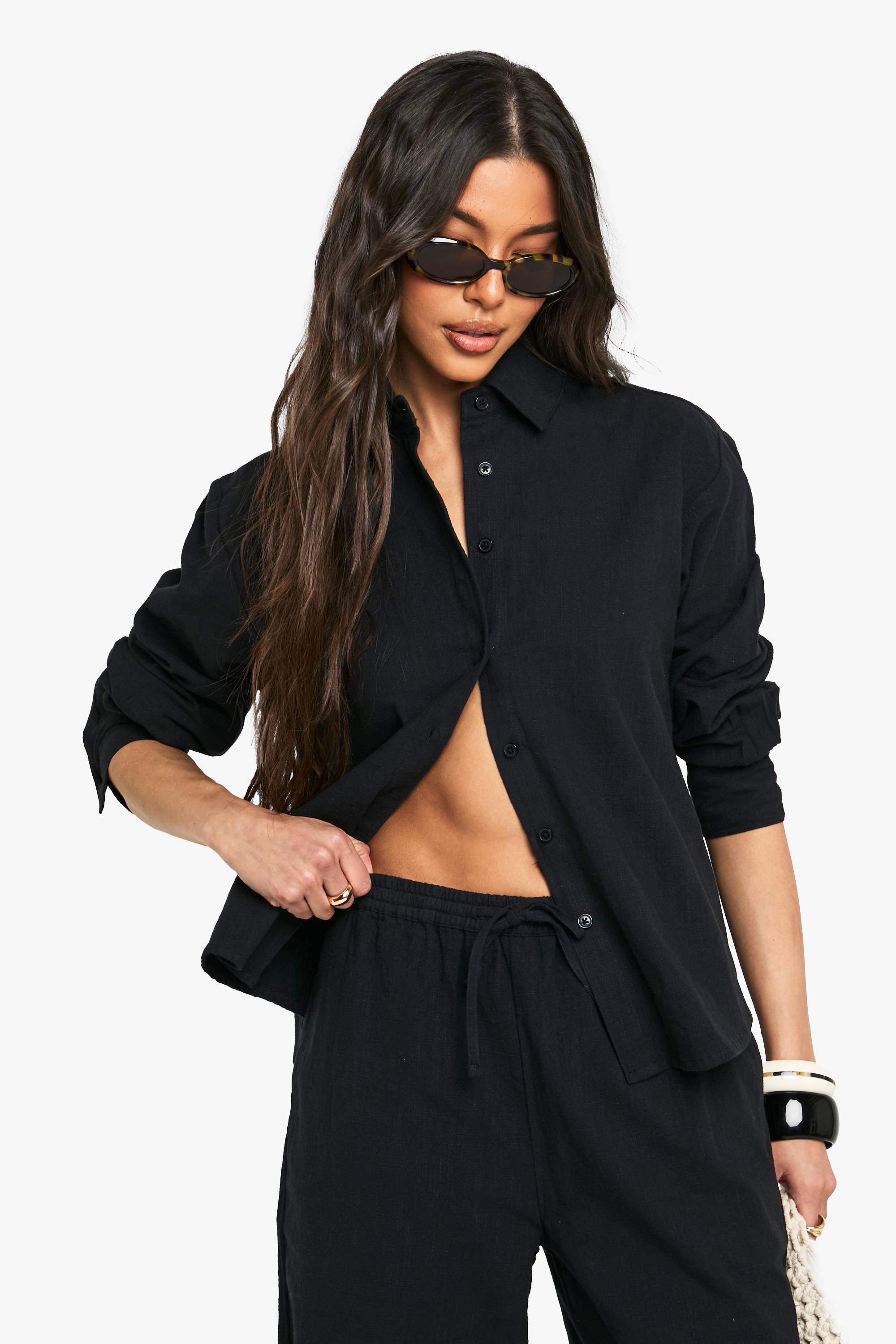 boohoo Chemise Oversize Look Lin