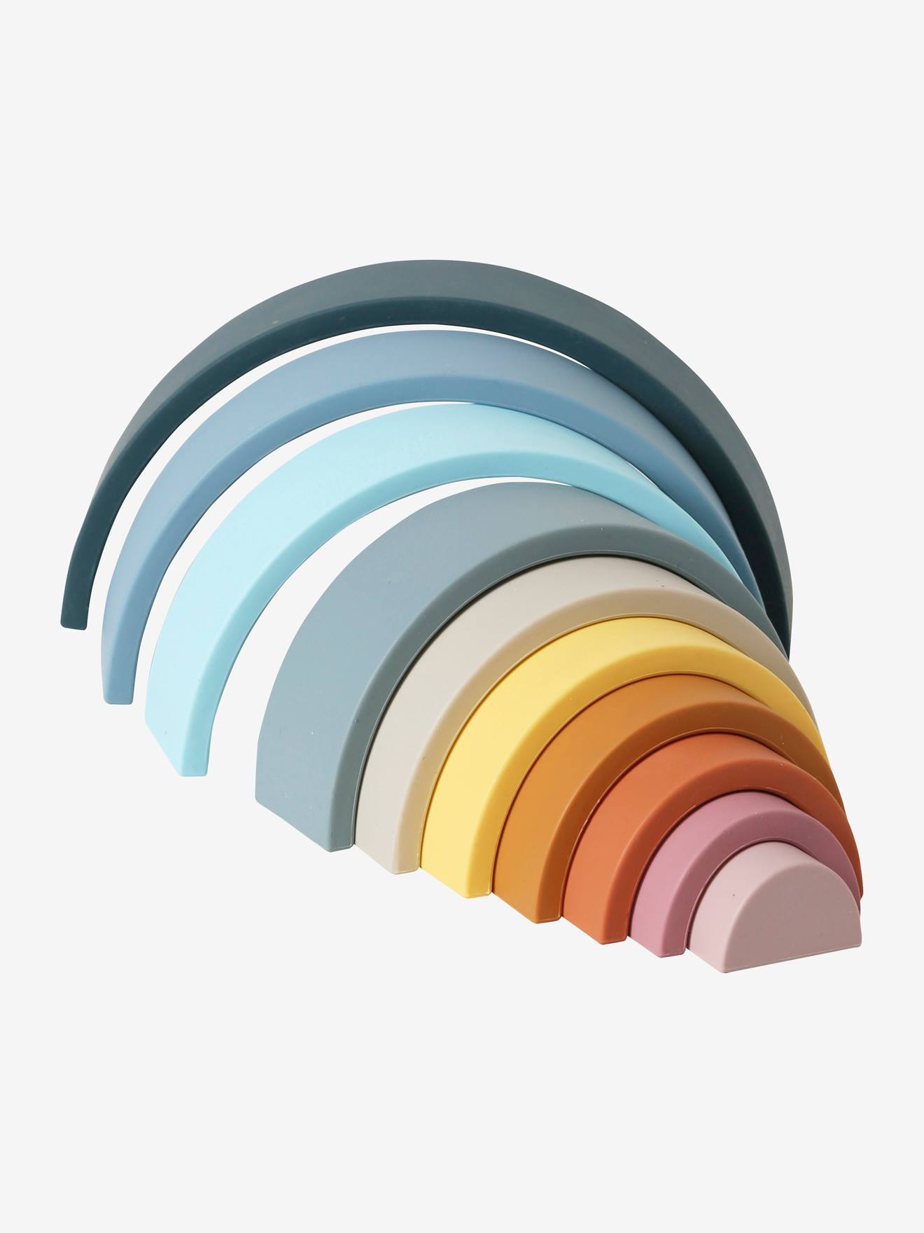 Arco-íris de silicone empilhável azul escuro liso