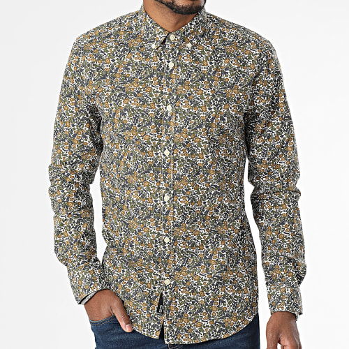 Chemise Manches Longues Sky Life Blanc Beige Floral