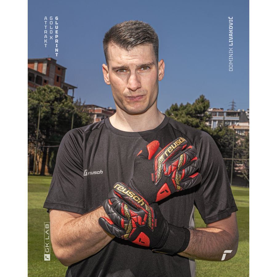 Reusch Gants de Gardien Attrakt Gold X GluePrint - Noir/Doré/Rouge