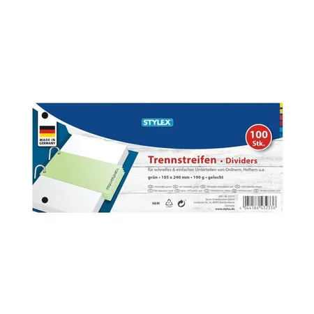 Stylex Trennstreifen grün, 100 Stück, 190g