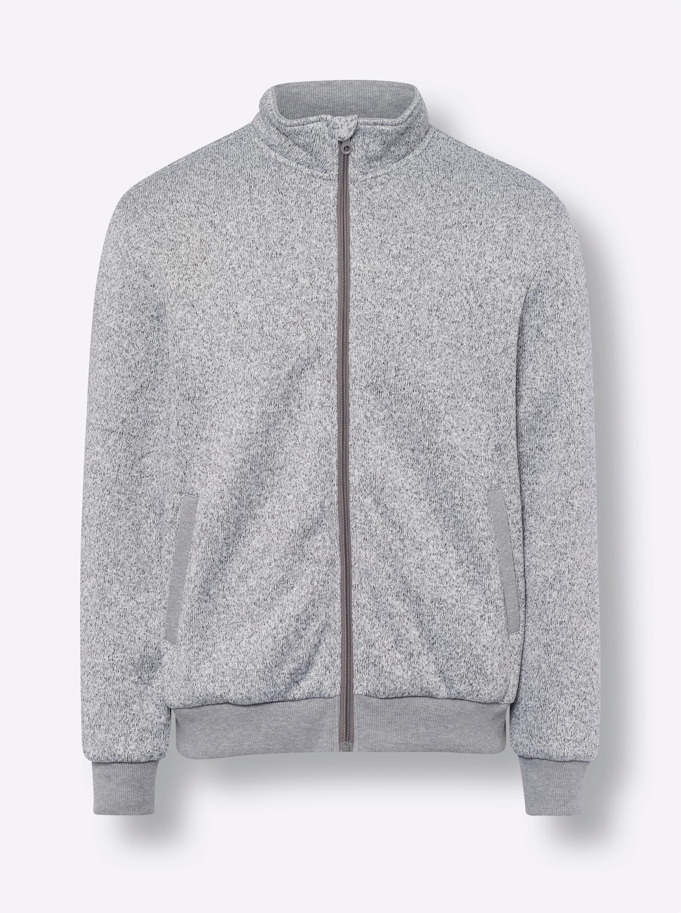 Classic Strickfleecejacke ohne Kapuze
