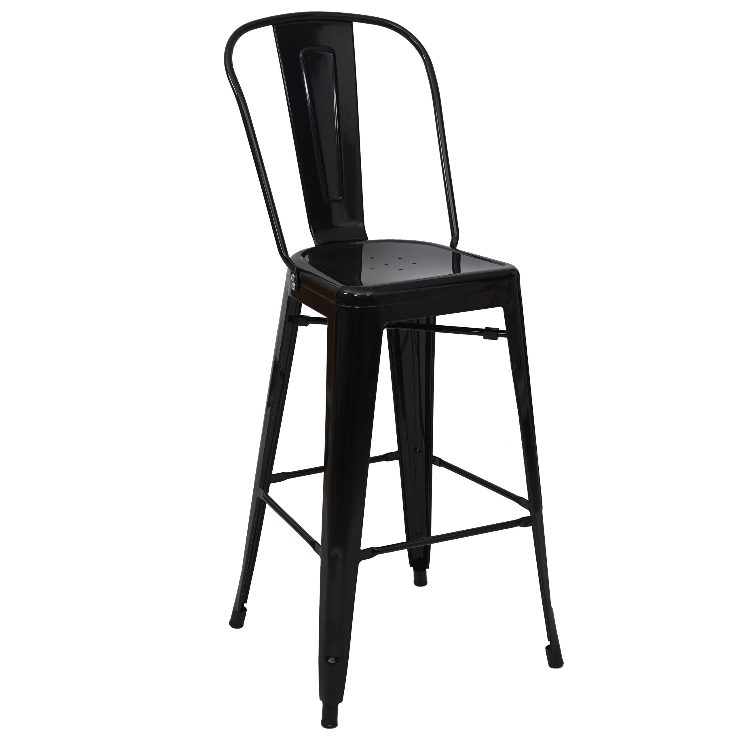 Set Stehtisch + 2x Barhocker MCW-A73, Barhocker Bartisch, Metall Industriedesign ~ schwarz