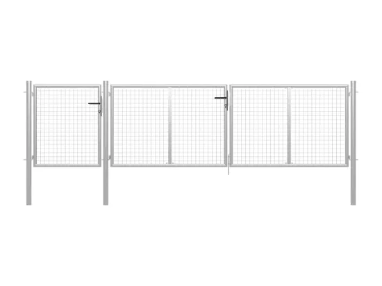 Portail de jardin Acier 400 x 75 cm Argenté